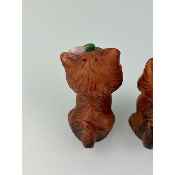 Vintage Anthropomorphic Brown Cats Set of 2 Salt & Pepper Shakers Korea Cute - Picture 10 of 16
